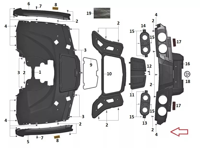 Обвес пластиковый задний до 01.03.2019