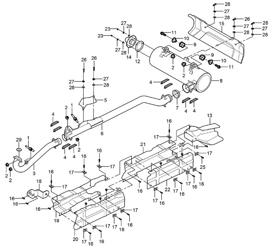 СИСТЕМА ВЫПУСКА короткая база (одноместный) odes