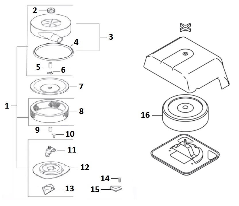 Система впуска Kohler CH 740-3201,  Robin-Subaru
