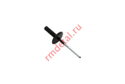 Заклепка вытяжная с широким бортиком алюминий/сталь 4.8х16/16  RAL9005 (черная)