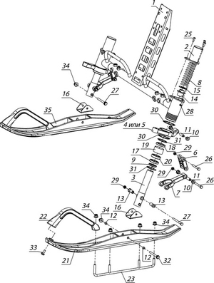 Подвеска передняя и лыжа для М10000010-01