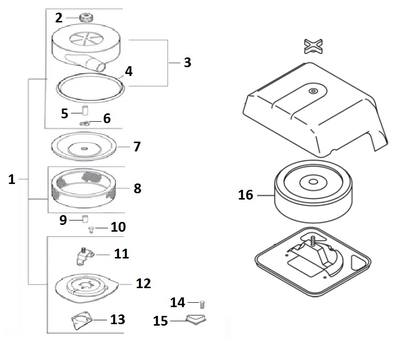 Система впуска Kohler CH 740-3201,  Robin-Subaru